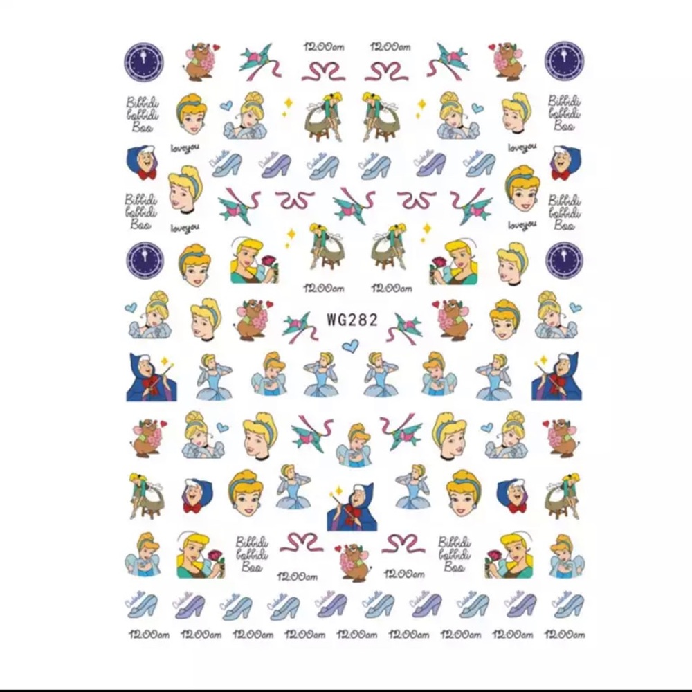 $.50 PRINCESS NAIL STICKER SHEET. NEW. $.50 WITH ANY ORDER OF $10 OR MORE